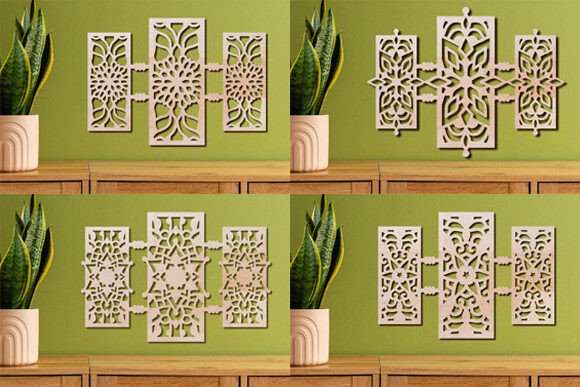 Download Laser Cut Wall Art Mandala Panels Set - Laser cut Collection