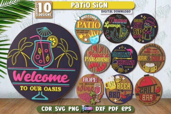 Download Patio Sign Laser Cut Bundle | Porch Sign - Laser cut Collection