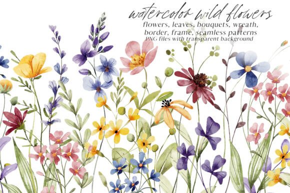 Download Floral Watercolor Set, аlowers, Leaves. - Floral Collection