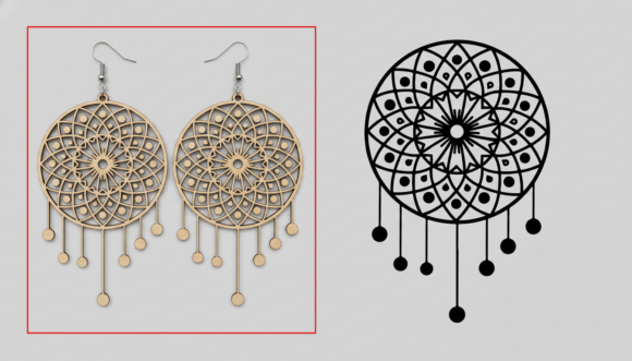Download Mandala Dreamcatcher Earring Laser Cut - Laser cut Collection