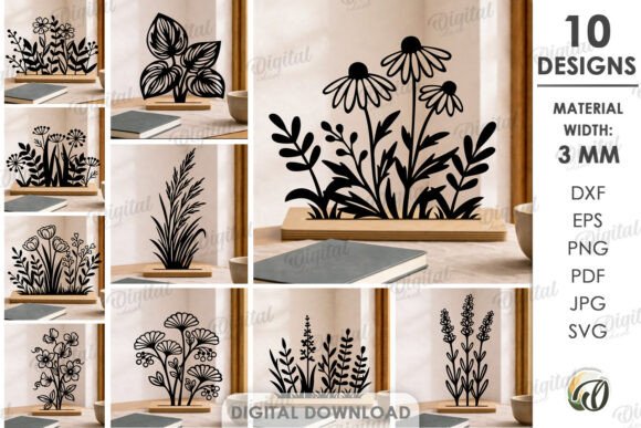 Download Flower Stands Decor Bundle Laser Cut - Laser cut Collection
