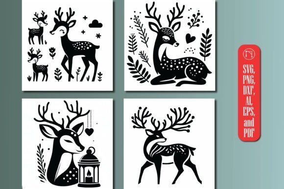 Download PANNO DEER Wood Laser Cut SVG Bundle - Laser cut Collection