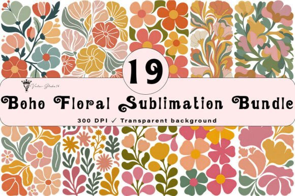 Download Boho Floral Sublimation PNG Bundle - Floral Collection