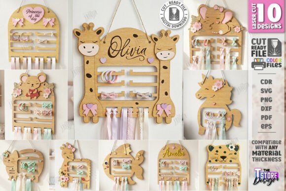 Download Wall Baby Bow Holders Laser Cut Bundle - Laser cut Collection