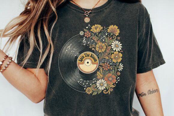 Download Retro Floral Record Design - Floral Collection
