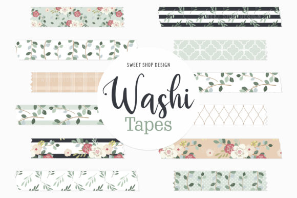 Download Digital Washi Tape FLORAL EUCALYPTUS - Floral Collection