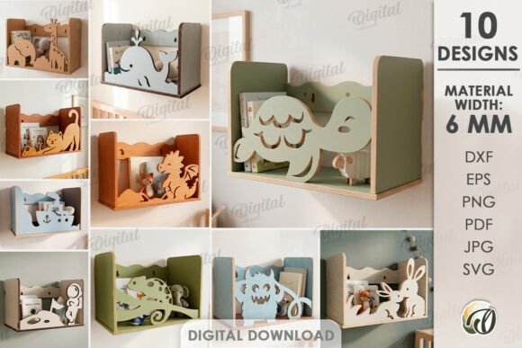 Download 3D Kids Wall Shelves Bundle Laser Cut - Laser cut Collection