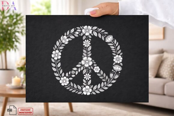 Download Floral Peace Symbol Boho PNG - Floral Collection