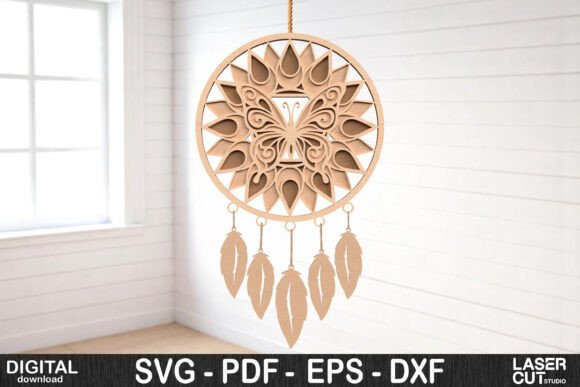 Download Butterfly Mandala Dreamcatcher SVG - Mandala dreamcatcher Collection