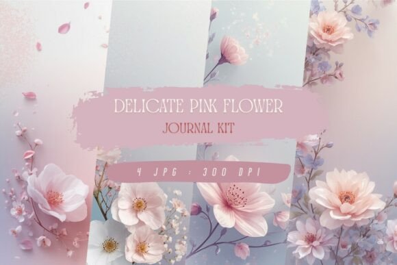 Download Delicate Pink Flower Journal Kit - Premium Bundle
