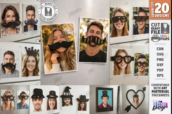 Download Funny Photo Magnet Laser Cut Bundle |CNC - Laser cut Collection