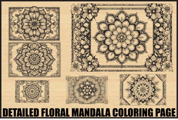 Download Elegant Floral Mandala Coloring Page Set - Floral Collection