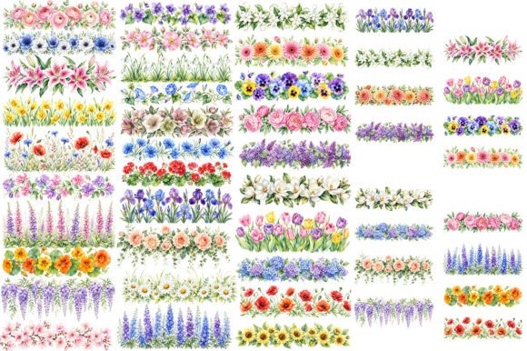 Download Watercolor Floral Border Sublimation PNG - Floral Collection