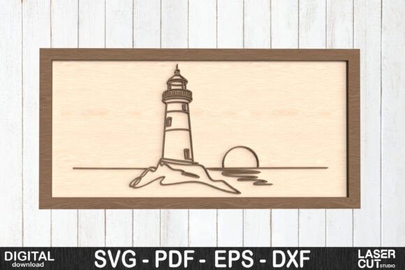 Download Lighthouse Sunset Line Art SVG - Line art Collection