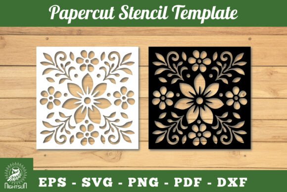 Download Floral Paper Cut Stencil SVG 1 - Floral Collection