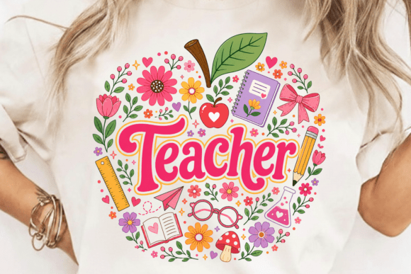 Download Retro Floral Teacher PNG Sublimation - Floral Collection