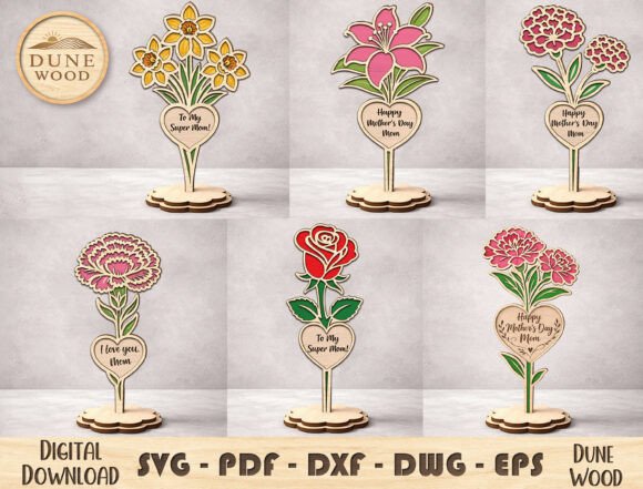 Download Mother’s Day Flower Laser Cut File - Laser cut Collection