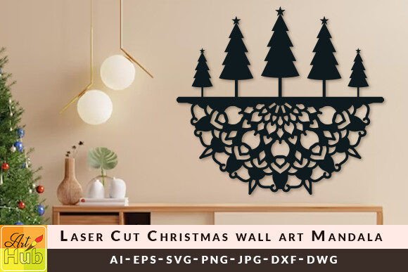 Download Laser Cut Christmas Wall Art Mandala SVG - Laser cut Collection