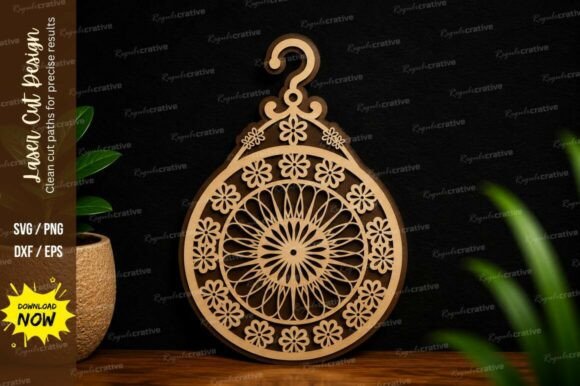 Download Mandala Ornament Round Pendant Laser Cut - Laser cut Collection