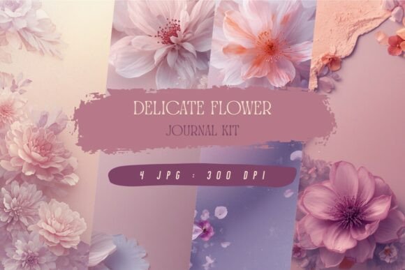 Download Delicate Flower Journal Kit, Wallpaper - Premium Resources