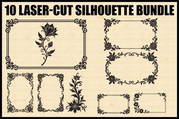 Download Floral Laser Cut Frame Bundle - Laser cut Collection