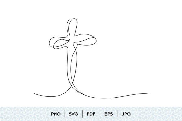 Download Christian Cross Line Art SVG - Line art Collection