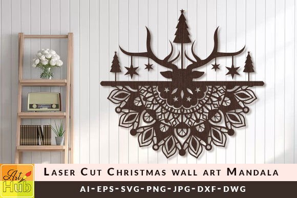 Download Laser Cut Christmas Wall Art Mandala SVG - Laser cut Collection