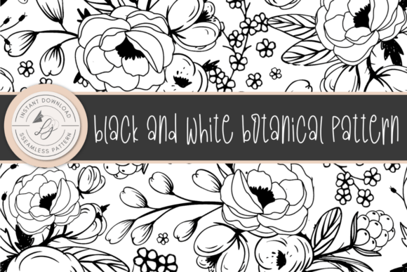 Download Black and White Seamless Floral Pattern - Floral Collection