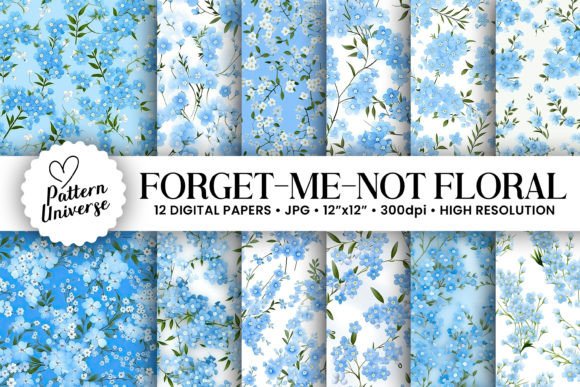 Download Forget Me Not Blue Floral Patterns - Floral patterns Collection
