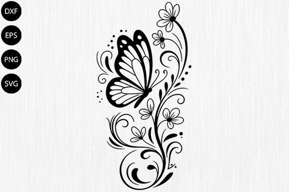 Download Butterfly with Floral SVG,Butterfly SVG - Floral Collection