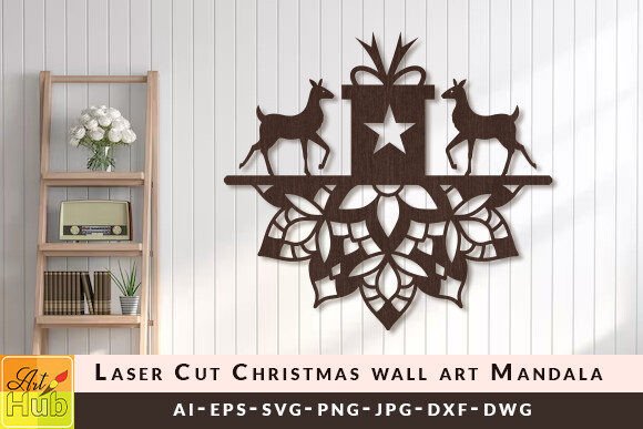 Download Laser Cut Christmas Wall Art Mandala SVG - Laser cut Collection