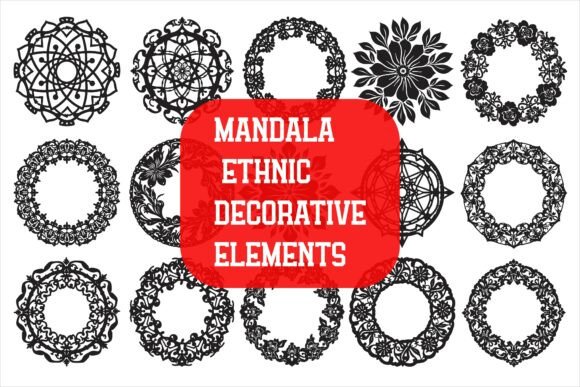 Download Mandala Frame with Abstract Floral - Floral Collection