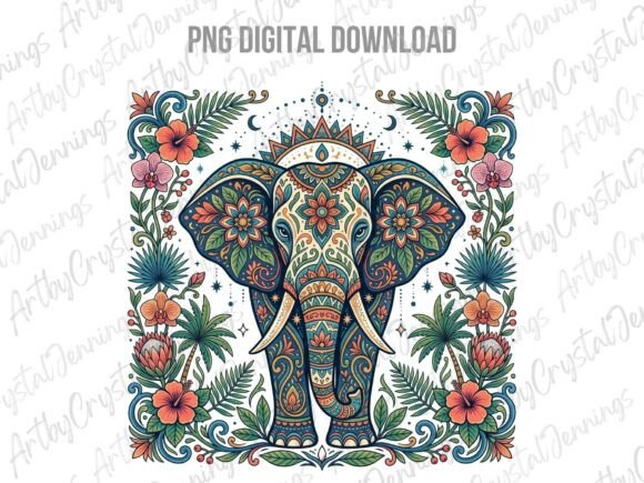 Download Bohemian Floral Elephant Animal PNG - Floral Collection