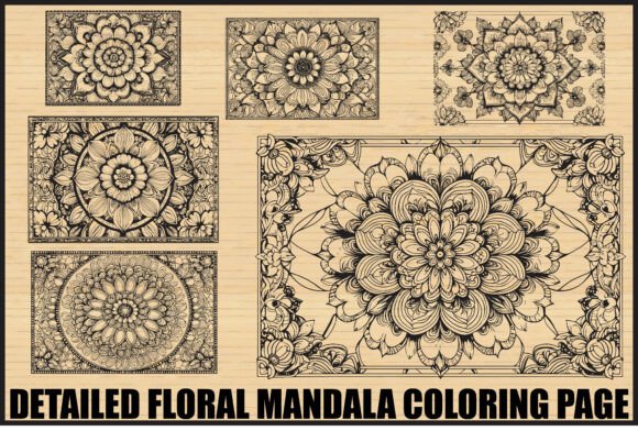 Download Elegant Floral Mandala Coloring Page Set - Floral Collection
