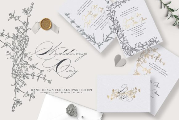 Download Hand-Drawn Delicate Florals Wedding Sets - Delicate Collection