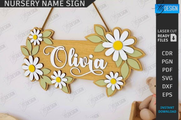 Download Nursery Name Sign Laser Cut | Home Decor - Laser cut Collection