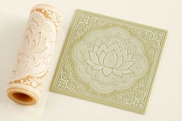 Download Floral Lace &amp; Lotus Embossing Rolling Pin - Floral Collection