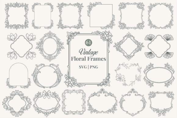 Download Vintage Ornamental Floral Frame - Floral Collection