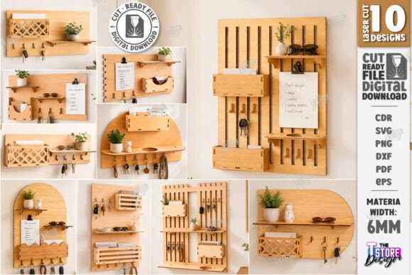 Download Wall Key Holder Laser Cut Bundle | Home - Laser cut Collection
