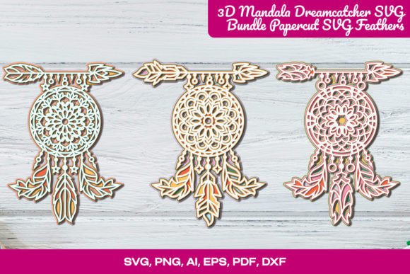 Download 3D Mandala Dreamcatcher SVG Bundle - Mandala dreamcatcher Collection