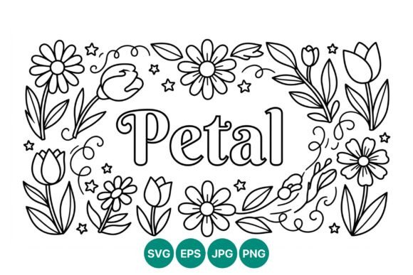 Download Floral Frame Petal Line Art - Line art Collection
