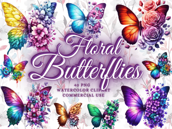 Download Floral Butterfly Png Bundle Butterflies - Floral Collection