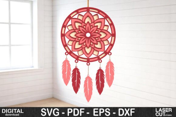 Download Mandala Dreamcatcher Layered SVG - Mandala dreamcatcher Collection