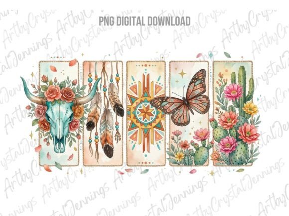 Download Western Boho Cactus Floral Steer Skull - Floral Collection