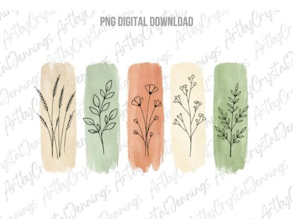 Download Floral Boho Paint Brushstroke ONG - Floral Collection