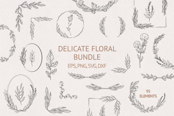 Download Hand Drawn Delicate Floral Bundle - Delicate Collection