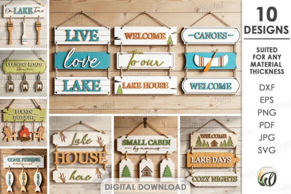 Download Country Wall Decors Bundle Laser Cut - Laser cut Collection