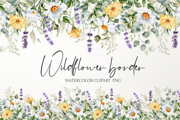 Download Watercolor Floral Border PNG. Wildflower - Floral Collection