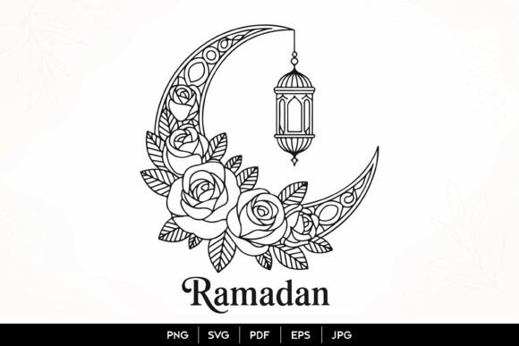 Download Floral Ramadan Moon Lantern SVG - Floral Collection