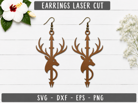 Download Deer Antler Wood Laser Cut Earrings SVG - Laser cut Collection
